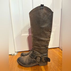 crown vintage size 10 brown wide calf riding style tall boots